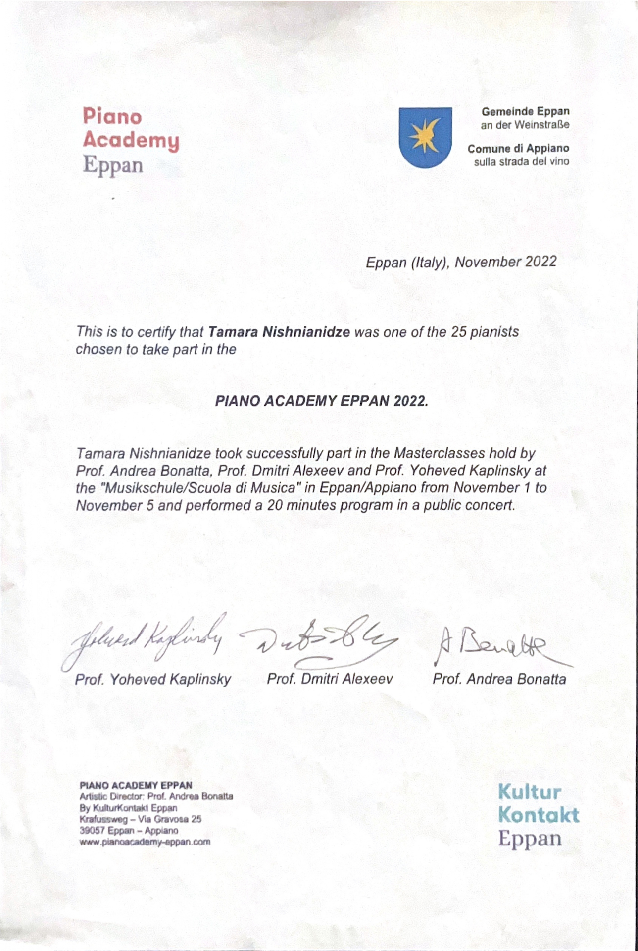 Piano Academy Eppan 2022