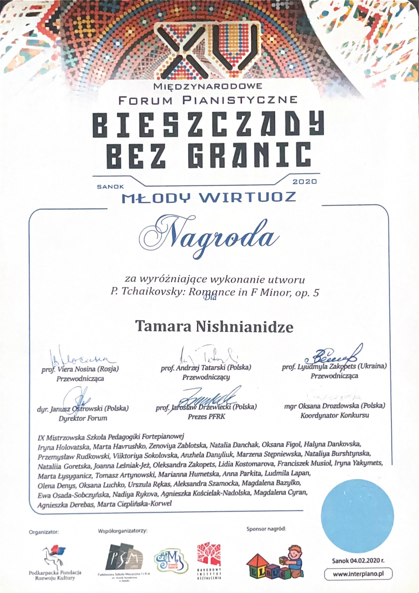 Bieszczady Bez Granic — Young Virtuoso Award